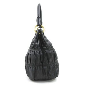 Prada Black Hobo Nappa Gaufre Leather Bag Black